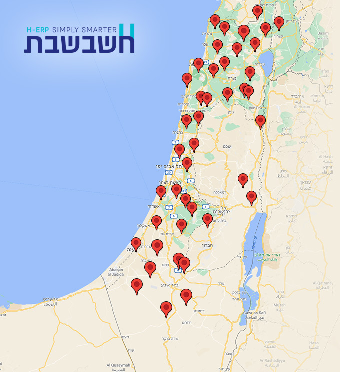 מפת ישראל קיבוצים - חשבשבת מערכת ERP